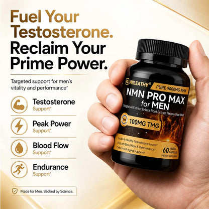 HIILEATHY NMN Pro Max Healthcare Dietary Supplement with NMN, TMG, Zinc, Quercetin, Energy Metabolism Support, Antioxidant Support, 60 Veggie Capsules