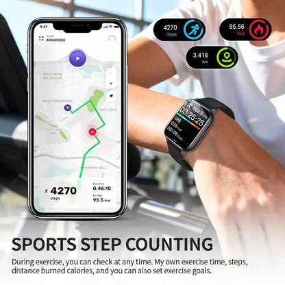 New Smart Watch, Wireless Communication/Message Reception for Men and Women, Multiple Sports Modes, Activity Tracking, Supports Wireless Communication, AI Voice, Music Playback, Remote Camera, Suitable for Men and Women, Friends, Couples, Parents Wearable