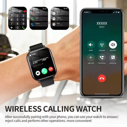 New Smart Watch, Wireless Communication/Message Reception for Men and Women, Multiple Sports Modes, Activity Tracking, Supports Wireless Communication, AI Voice, Music Playback, Remote Camera, Suitable for Men and Women, Friends, Couples, Parents Wearable