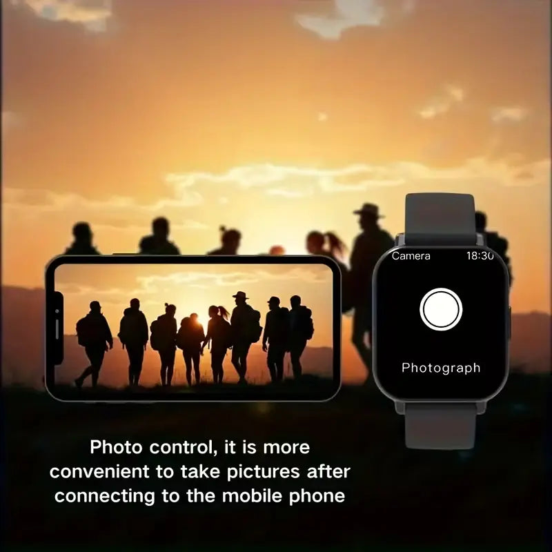 New Smart Watch, Wireless Communication/Message Reception for Men and Women, Multiple Sports Modes, Activity Tracking, Supports Wireless Communication, AI Voice, Music Playback, Remote Camera, Suitable for Men and Women, Friends, Couples, Parents Wearable