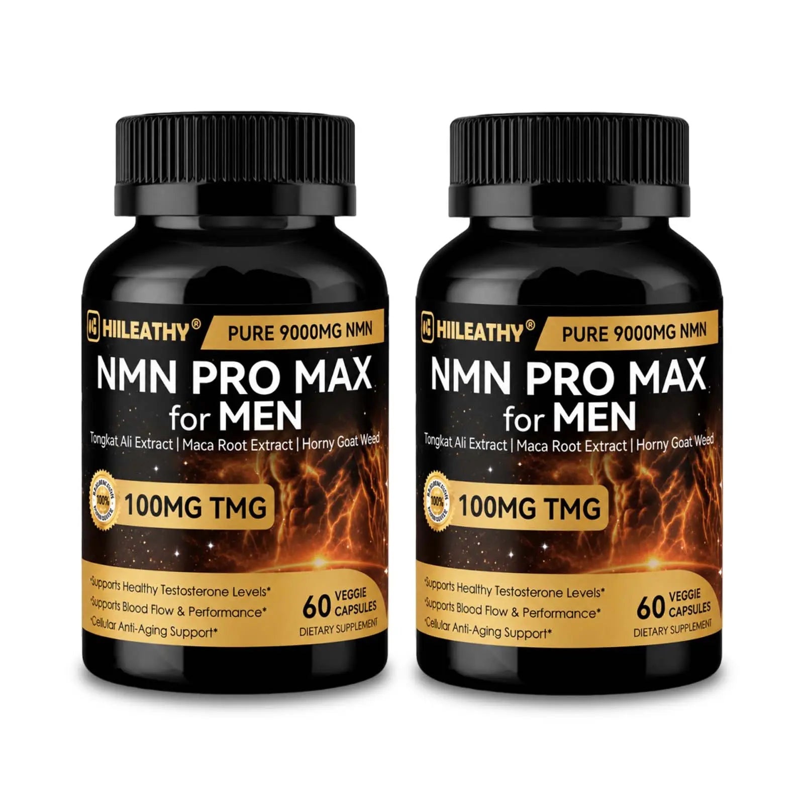 HIILEATHY NMN Pro Max Healthcare Dietary Supplement with NMN, TMG, Zinc, Quercetin, Energy Metabolism Support, Antioxidant Support, 60 Veggie Capsules